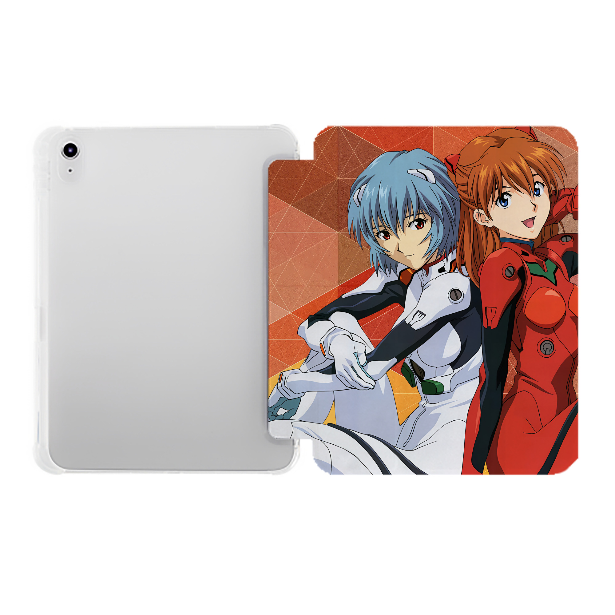 （画像用） EVA 新世紀エヴァンゲリオン IPad ケース ペン収納付き 三つ折りスタンド PUレザー×シリコン 対応機種9.5/10.5/10.9インチ
